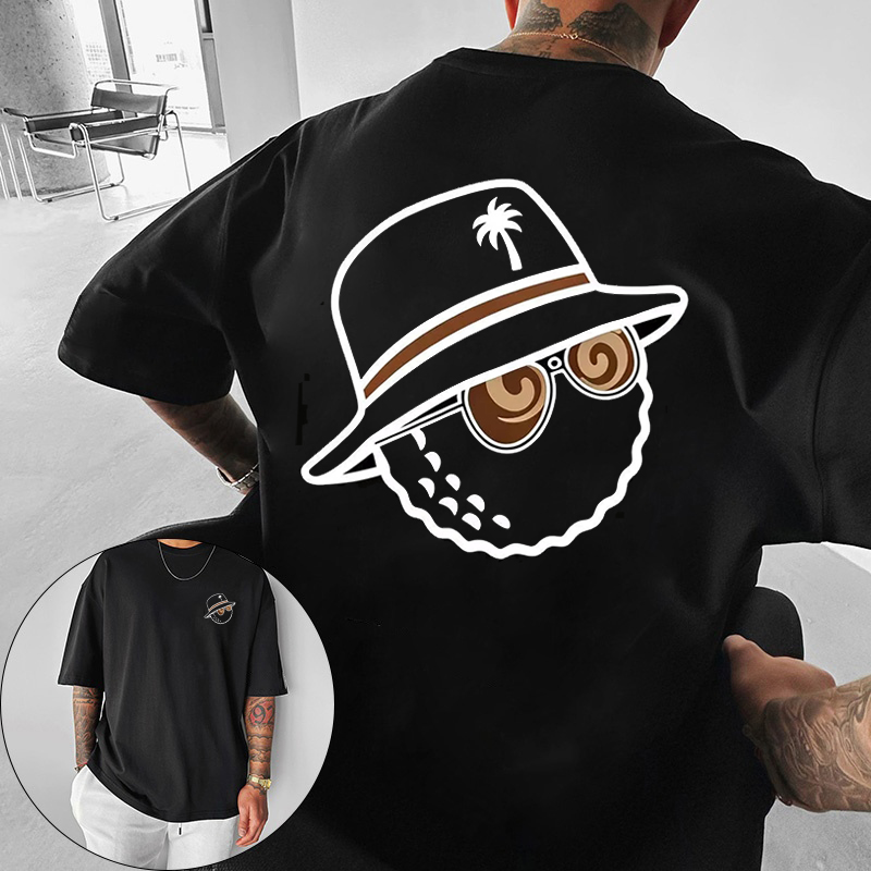 Streetwear Brand For Men - تي شيرت عصري للجنسين بطباعة قبعة