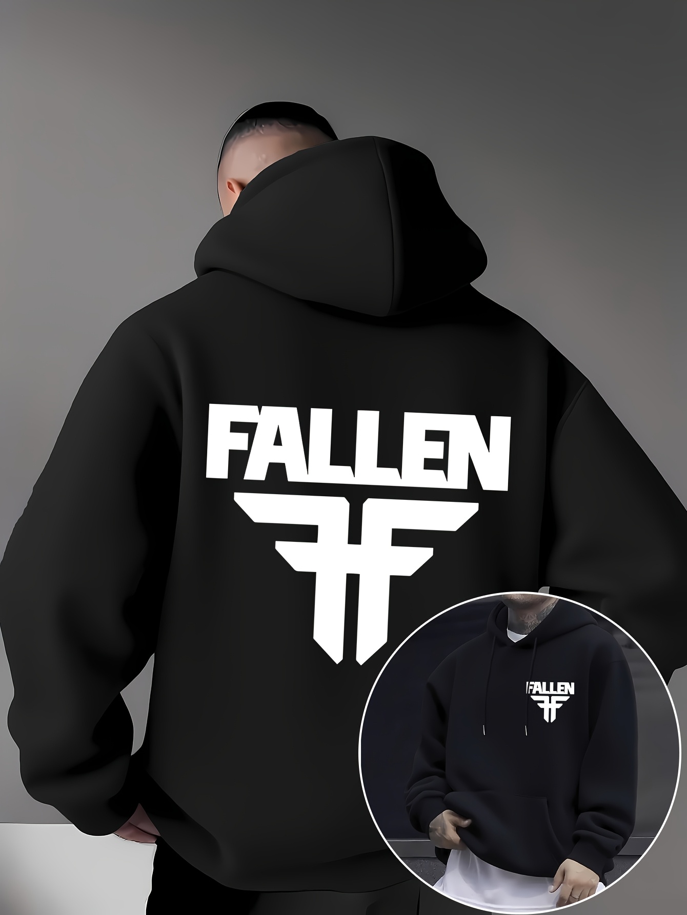 Streetwear Brand Logo Design - هودي FALLEN للرجال بتصميم شعار جريء