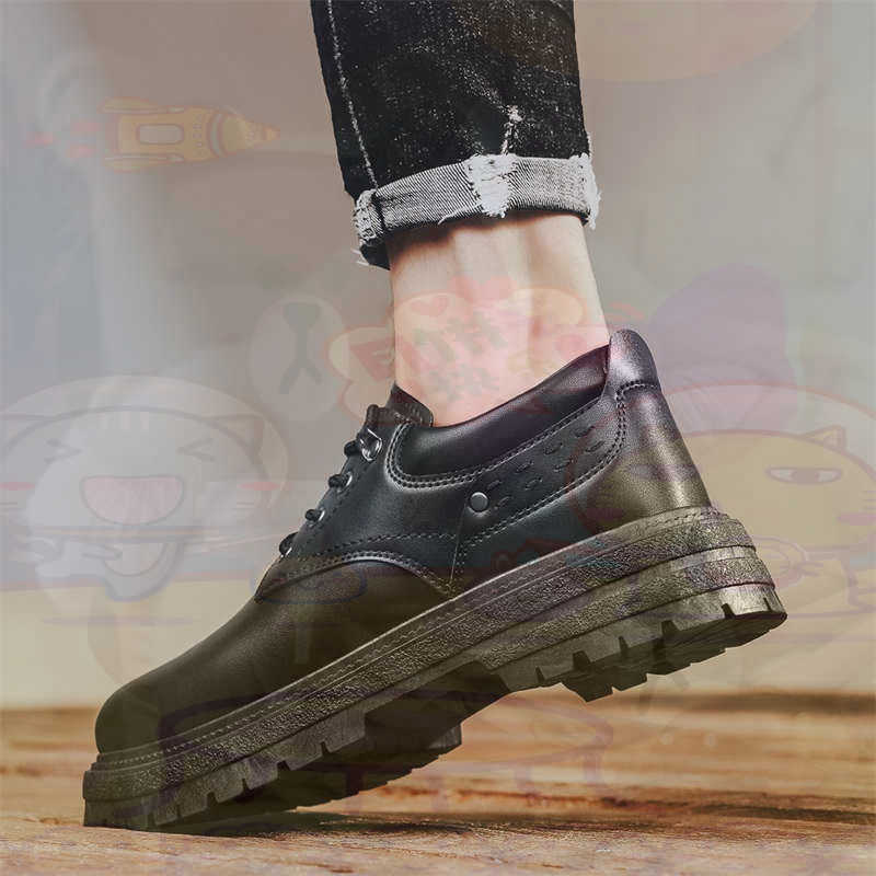 Streetwear Brand Red - أحذية رياضية رجالية من الجلد الطبيعي