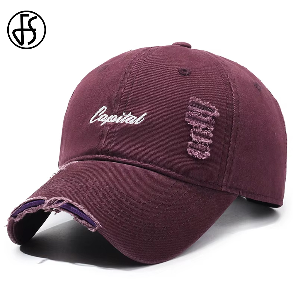 Streetwear Brand Red - قبعة بيسبول FS باللونين الأحمر النبيذي