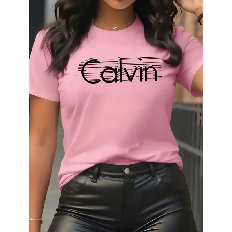 Quality Streetwear Brand - كالفين المرأة تي شيرت الترفيه موضة