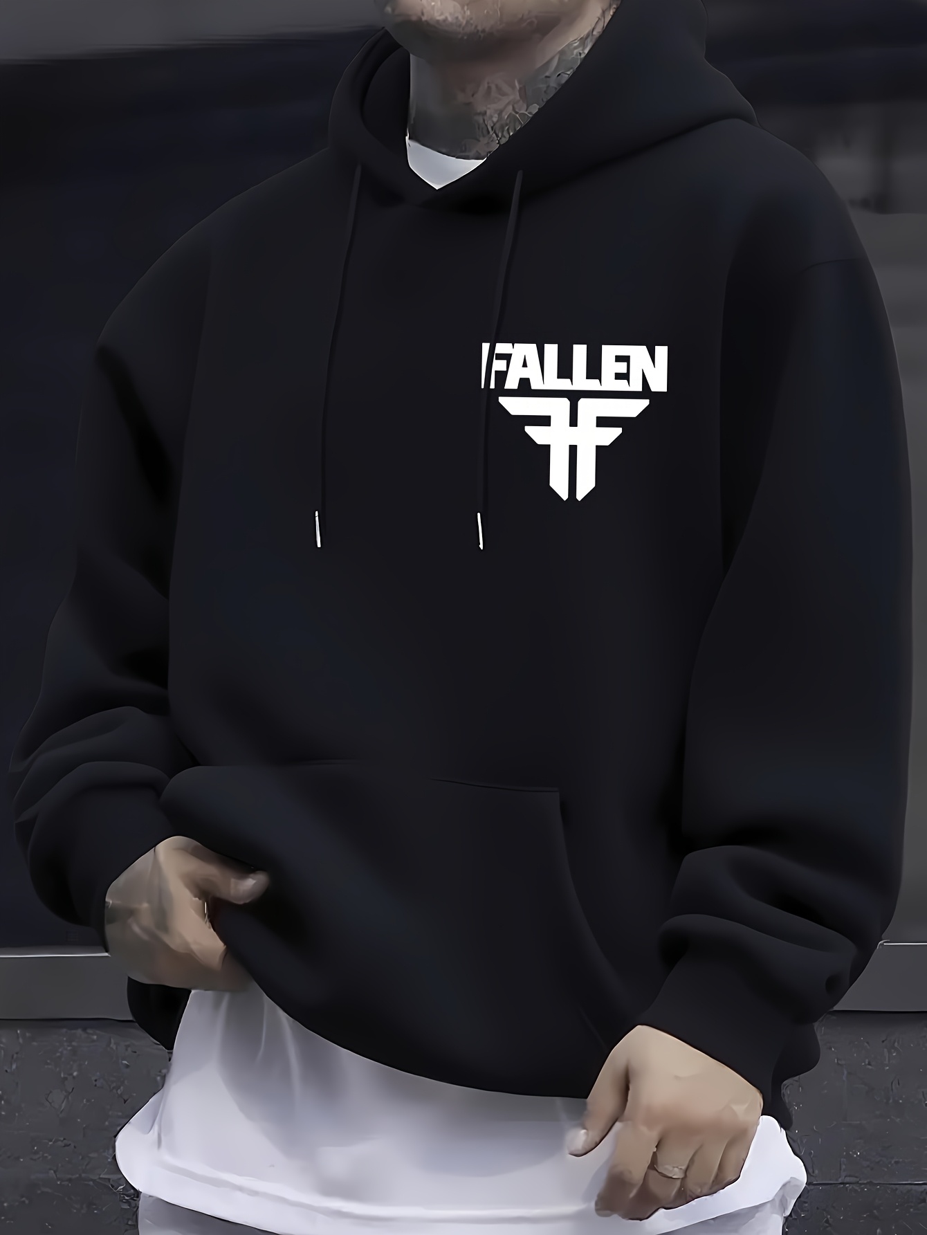 هودي FALLEN للرجال بتصميم شعار - مراجعة Streetwear Brand Logo Design وسعره