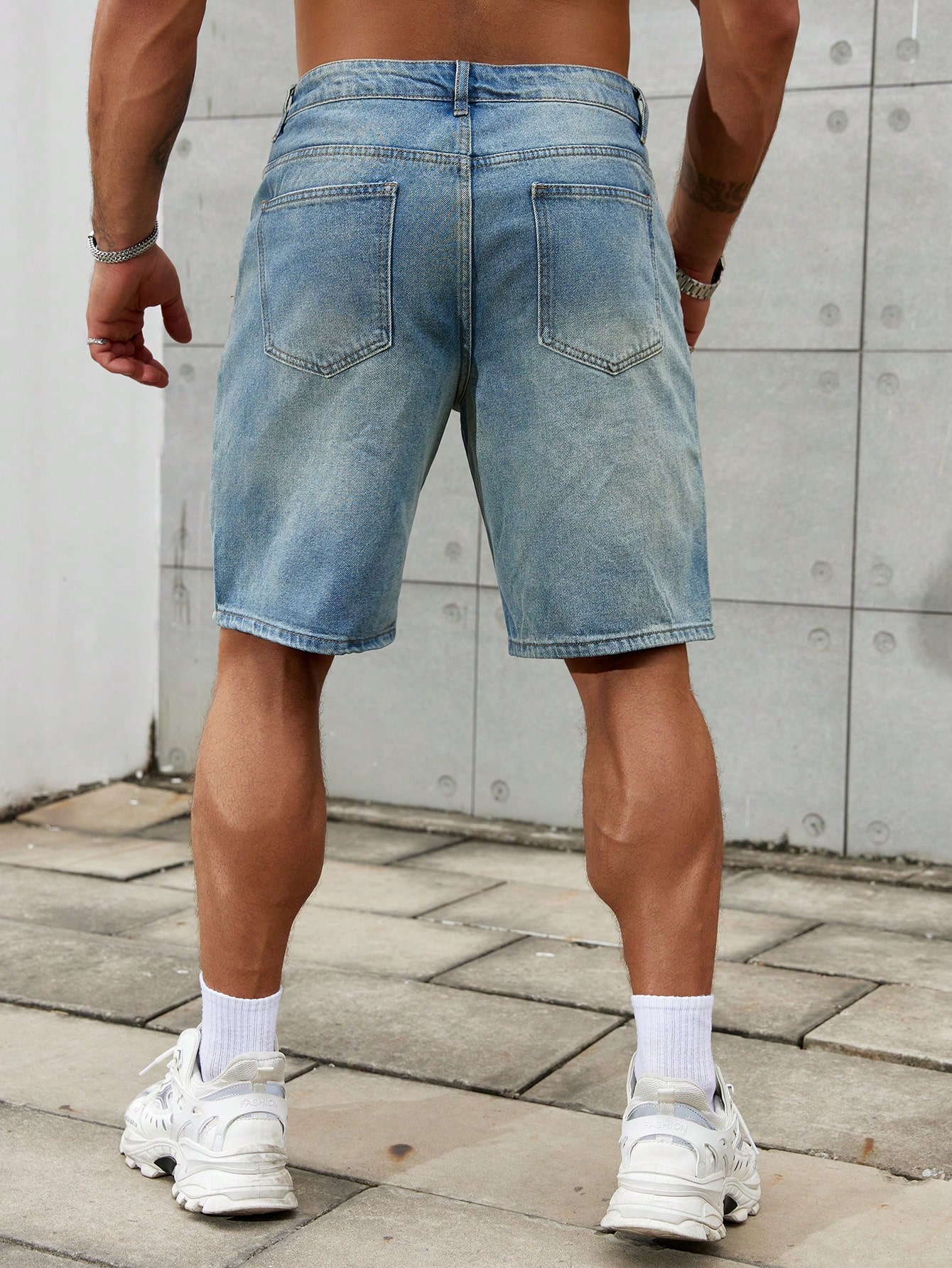 جينز قطني قصير ممزق للرجال ، د - مراجعة Streetwear Brand For Men وسعره